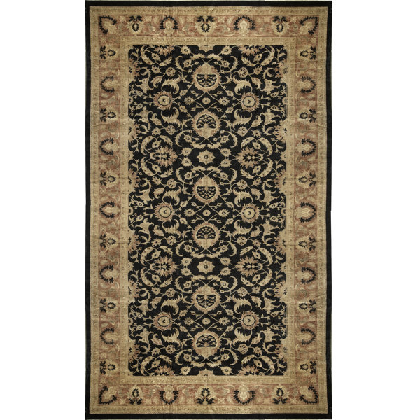 Bokara Rug Co., Inc. HandKnotted HighQuality Black and Cream Area Rug